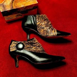 Leopard accented bootie size 10.